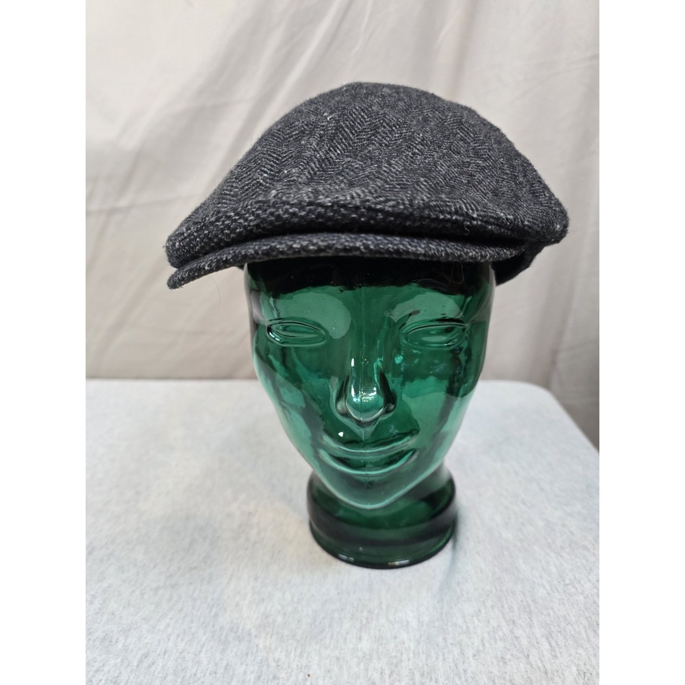 DPC Patchwork Flat Cap Hat Gray Wool Blend Ivy Newsboy Large L